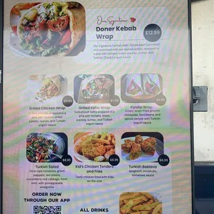 a food truck menu