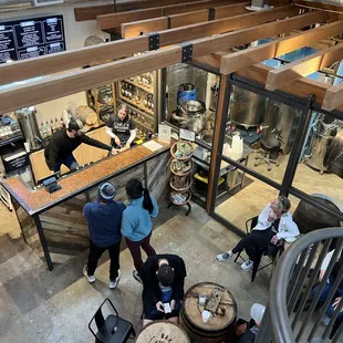 a group of people at a bar