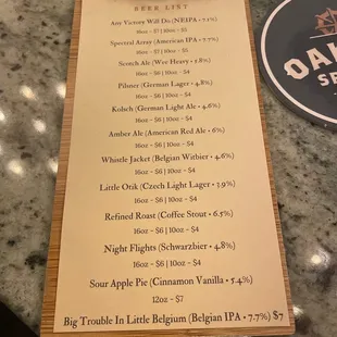 a menu on a clipboard