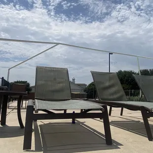 Kiddie pool cover ripped so they just took it down and didn't replace it.