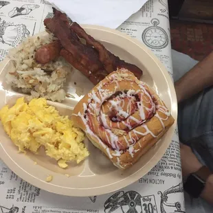 First round of the breakfast buffet. The strawberry cinnamon roll was amazing!