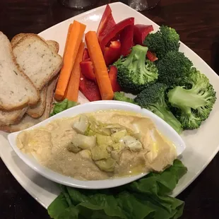 Artichoke hummus appetizer.. In the grill