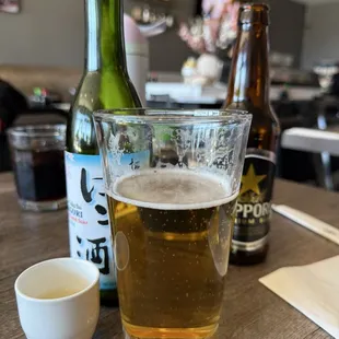 Try the Nigori Sake! It&apos;s cold and sweet.