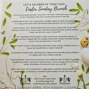 Easter menu