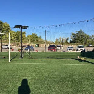 Lots of outdoor entertainment.  Parachutes, volleyball, catch, and much more!