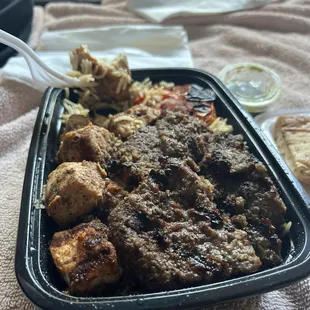 Combo plate with chicken and tikka