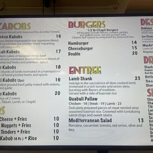Updated Menu