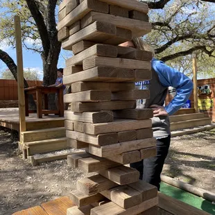 Outdoor patio jenga