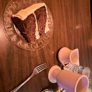 Carrot cake made in-house with coffee