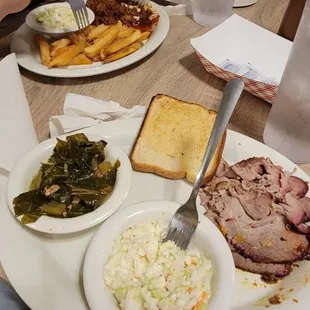 Slice pork lunch plate and the pulled pork lunch plate