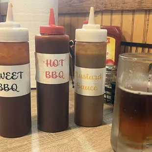 Great sauces, each is unique and of course my beer!