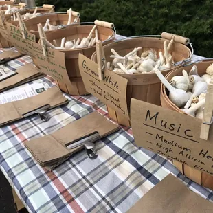  baskets of mushrooms and garlic