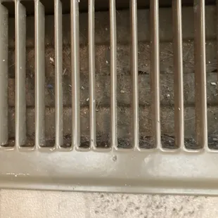 Heat vent with dust and hair