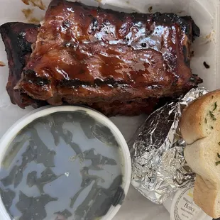 Full Rack, Cole slaw sweet potato! Texas style garlic toast! Ummmm gooood! You can't beat this place! Wanda is the best!