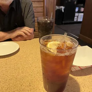 Inside restaurant large drinks