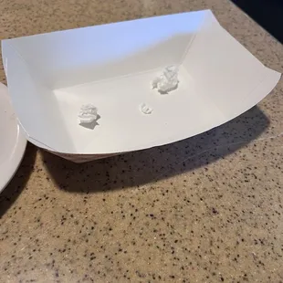 Empty rib paper basket! Actually should have been full of rib bones! Not certain WHY not! Soooo delicious.