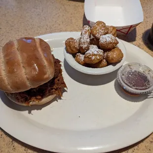 Pulled pork upgraded with corn fritters