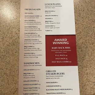 menu