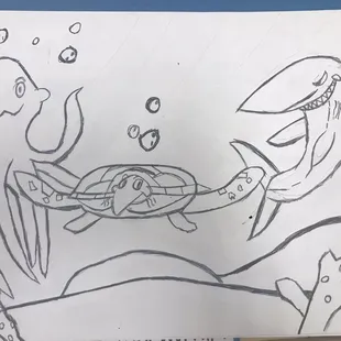 Now they are working on shading and gradients of color, which will then be applied to the drawing. This is all my kid&apos;s work :-)