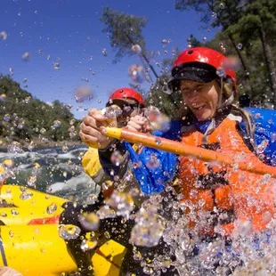 Whitewater splash on the American River