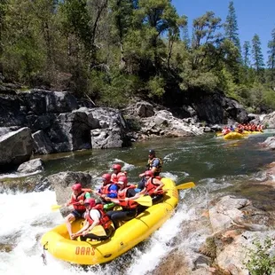 Inflatable rafting near Arnold, California