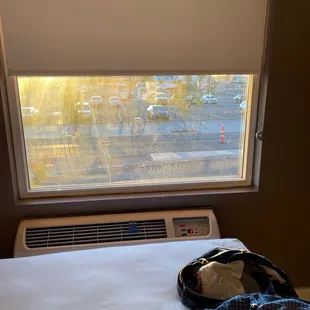 Looks like window  was washed with a sandwich