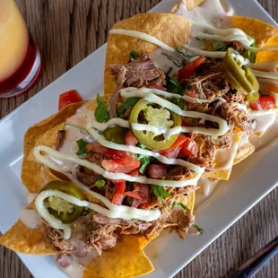 Nachos with pork