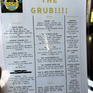 menu