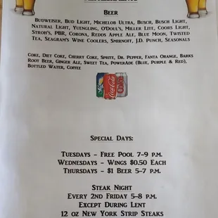 the menu