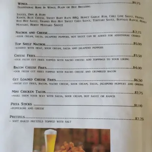 the menu