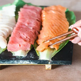 sushi, sashimi, sushi and sashimi, food