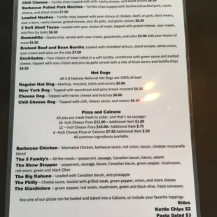 Backside menu