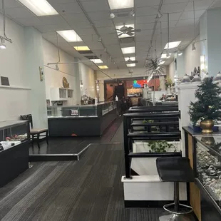 cafe is in the back of a jewelry store
