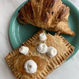 Chocolate croissant and s&apos;mores pop tart