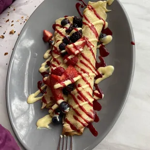 Berry crepes breakfast special