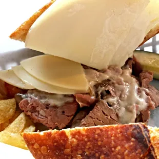 The Roast Beef and Provolone sandwich.  The potent horseradish sauce overwhelmed the under-salted roast beef.