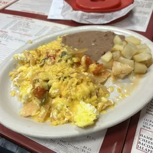 Chilaquiles with flour tortillas