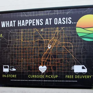 Oasis Dispensary - Parking lot billboard