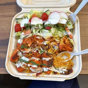 Chicken rice platter