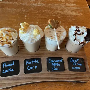 This is the September Flight Of The Month at Oasis Coffee Shop and it&apos;s absolutely amazing!!