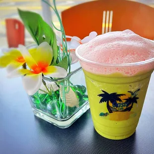 Matcha Smoothie with Strawberry Cold Foam