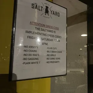 Dress code. Not posted online so here you go.