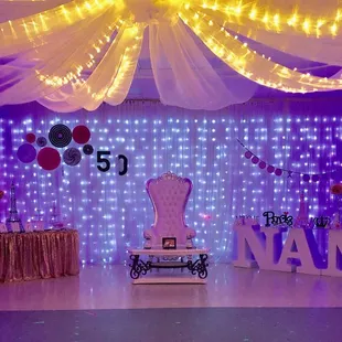 Throne chair &amp; lights