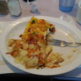 a plate of food and a cup of coffee