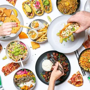 a table full of food