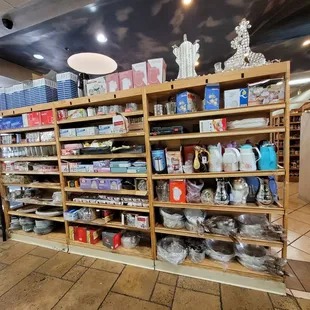shelves of food and condiments