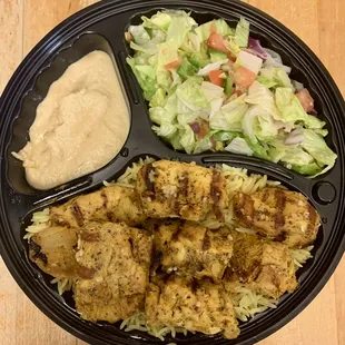 Chicken kabob platter