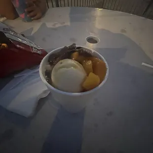 M mango and tamarind raspado with ice cream