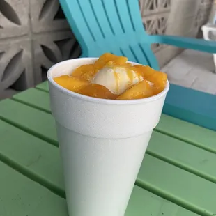 Mango and Cream Raspados Con Nieve