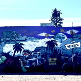 a mural on the side of a building